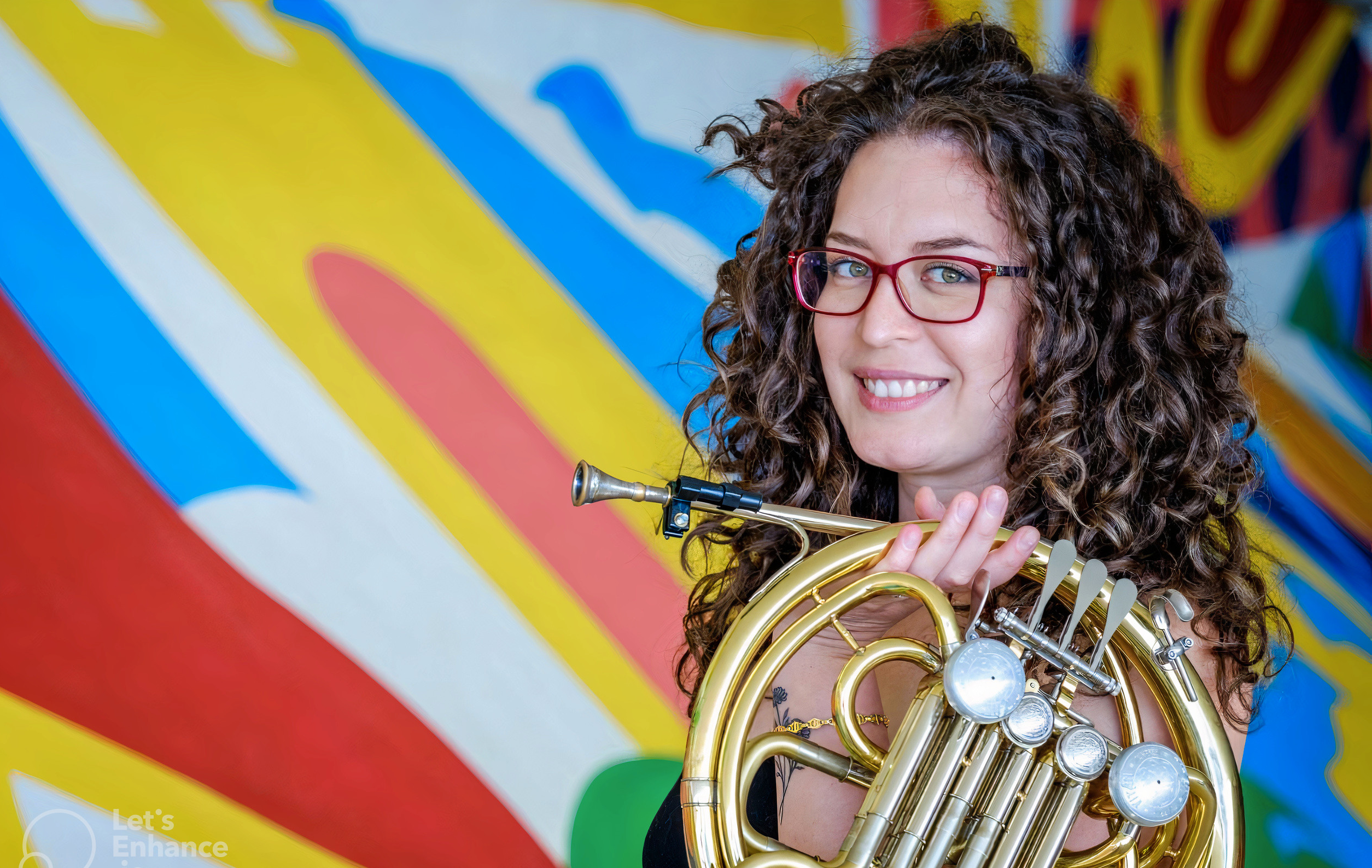 Francis Gagliardi with her French horn