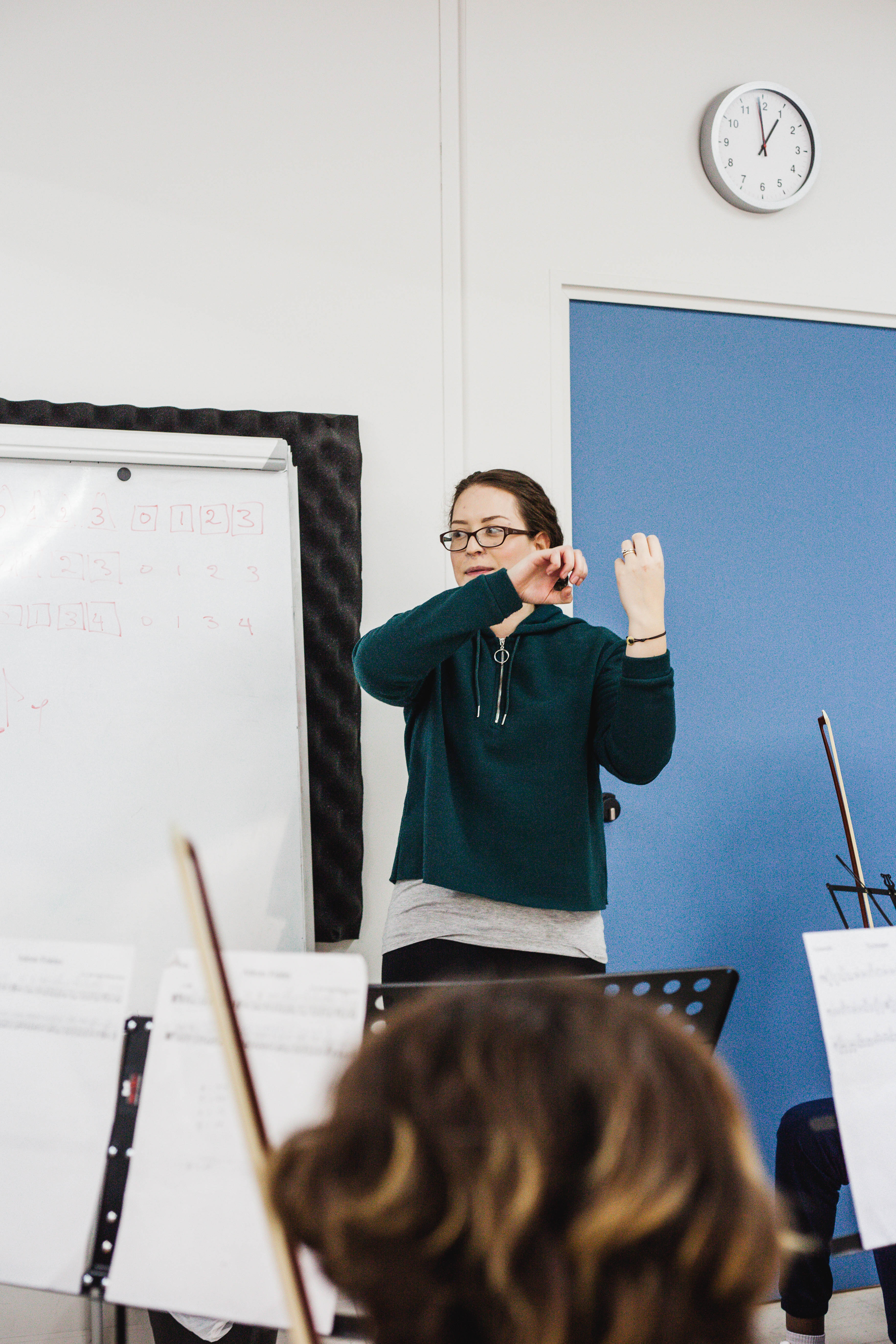 Francis teaching a music class